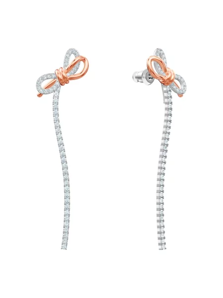 Kolczyki Swarovski z kokardką białe