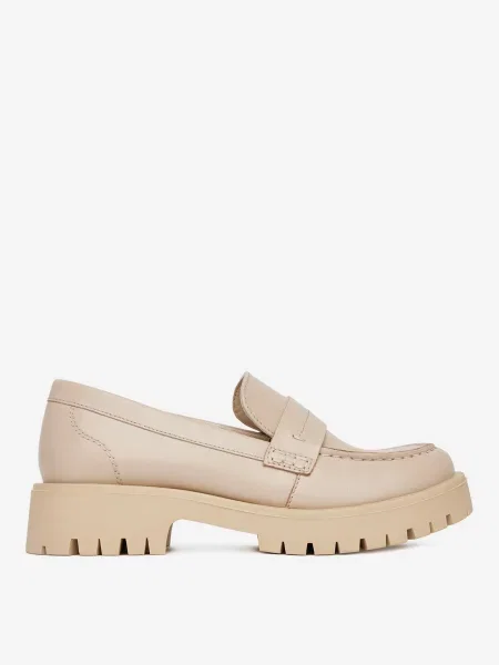 Loafersy beżowe