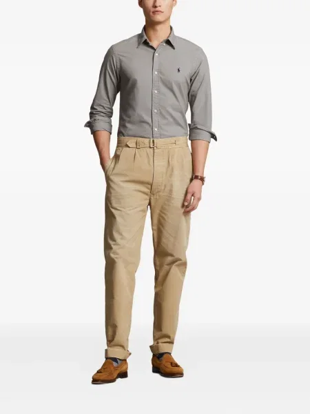 Ленена раница Polo Ralph Lauren бродирана сиво