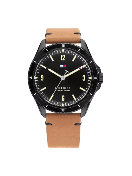Zegarek Tommy Hilfiger skórzany czarny