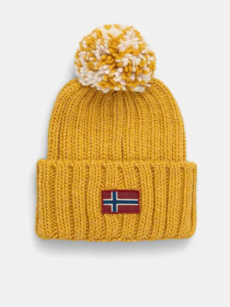 Шапка с вълна Napapijri Semiury жълто