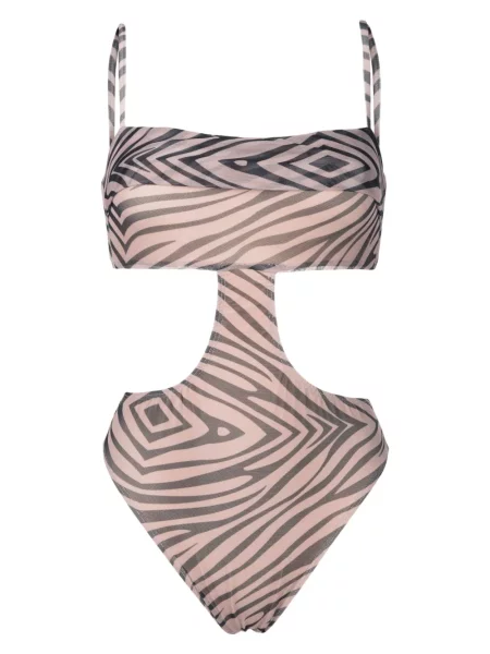 Costum de baie Amir Slama cu imprimeu animal print maro