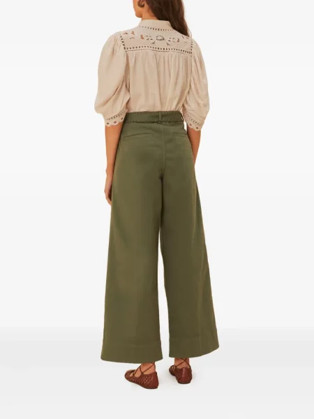 Spodnie Farm Rio plisowane z twillu zielone