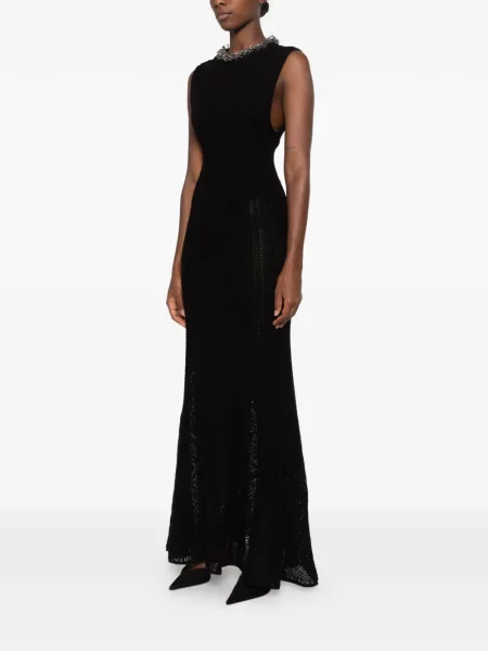 Rochie maxi Self-portrait tricotate negru