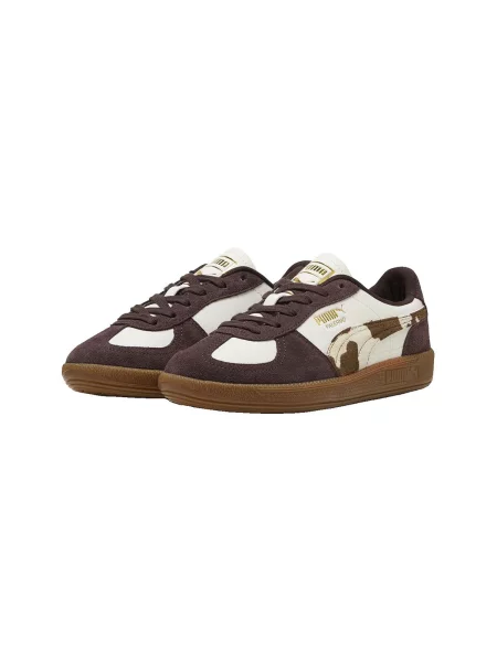 Sneakerși Puma din piele cu imprimeu animal print alb