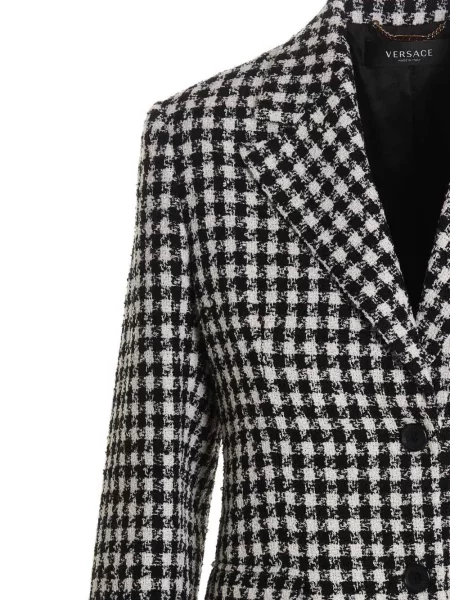 Sacou Versace din tweed negru