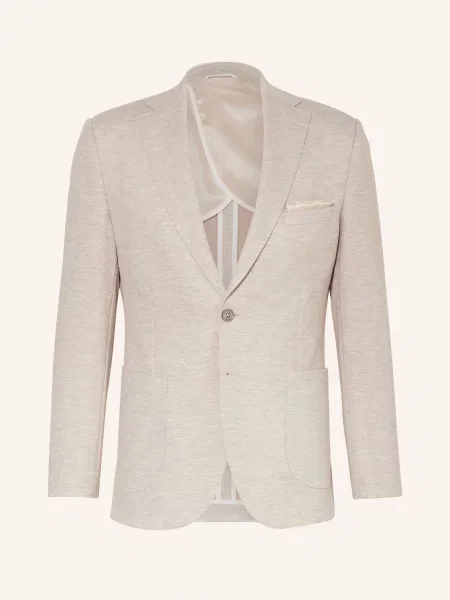 Paul Oblekové Sako Slim Fit Z Žerzeje béžová