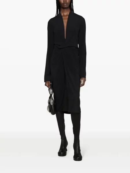 Rochie Rick Owens din crep de costum negru