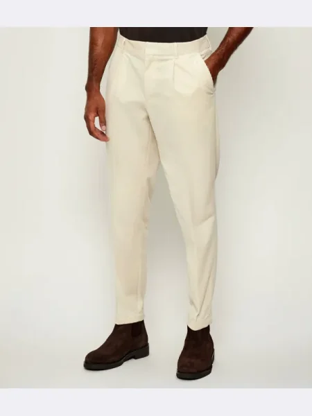 BOSS BLACK De catifea reiată pantaloni negru