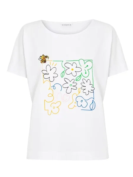 TATUUM Tricou Lali 1 albastru / portocaliu închis / negru alb