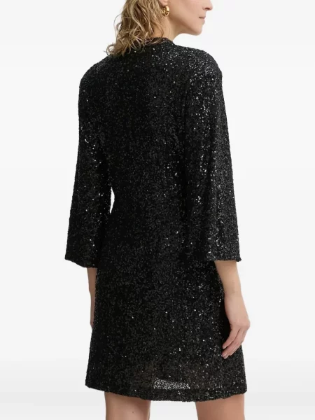 Rochie mini Bruuns Bazaar cu mâneci trei sferturi de costum negru