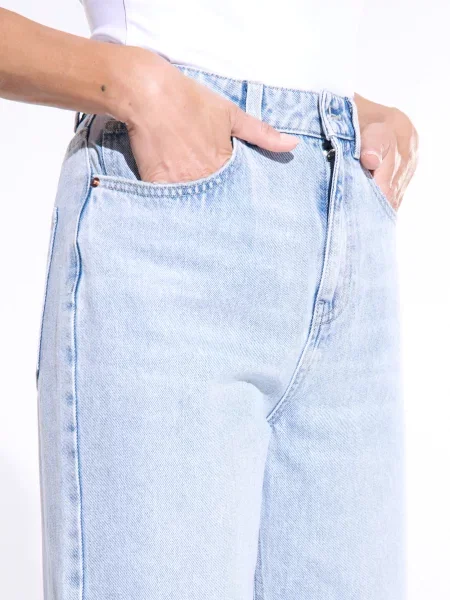 Джинси wide leg синій