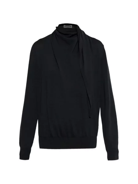 Pulover Jil Sander drapat negru