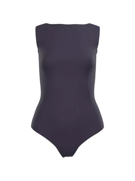 Body Wolford fără mâneci tricotate albastru