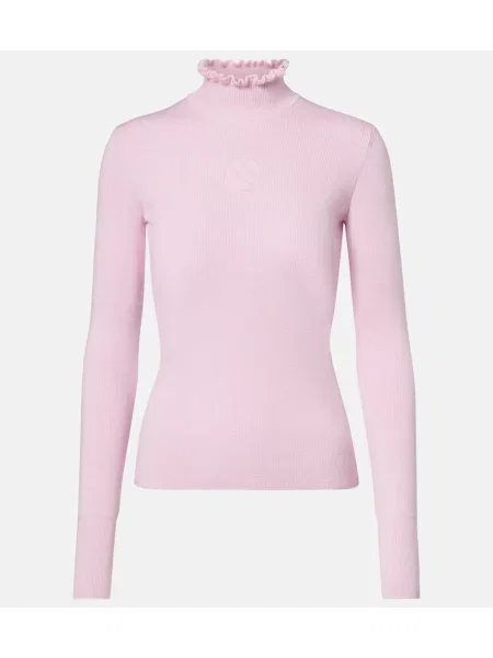 Jeździć na nartach sweter Cordova wełniany prążkowany różowy