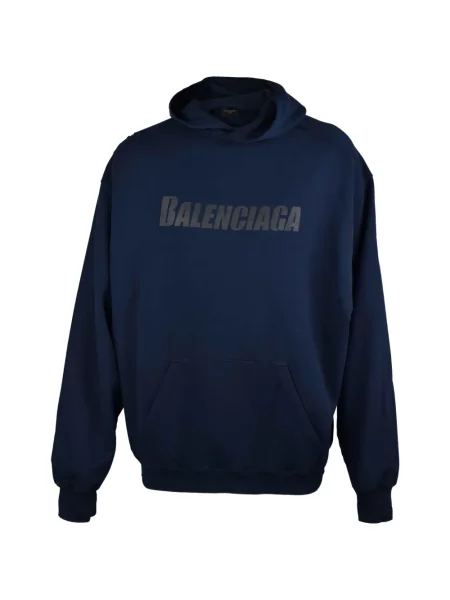 Hanorac cu glugă Balenciaga cu autograf albastru