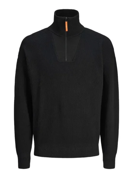 JACK & JONES Pulover portocaliu închis negru