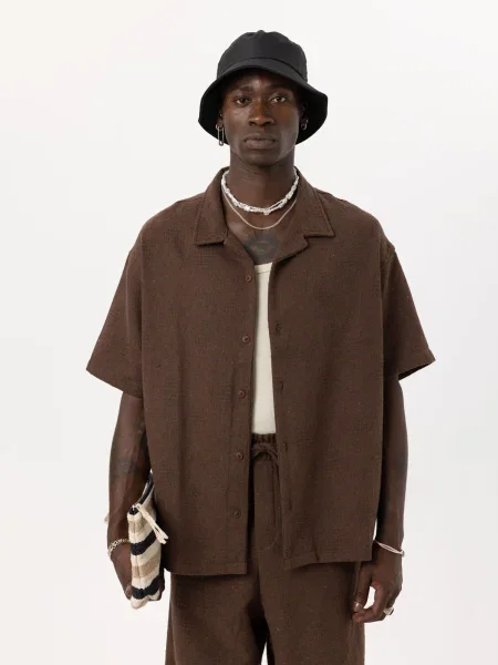 VAMOS CLO Cămașă Lewisia maro alb