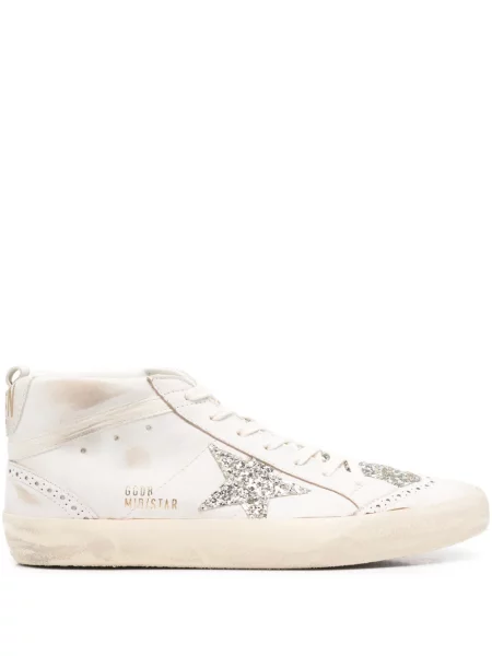 Sneakerși Golden Goose Mid Star cu șireturi din dantelă