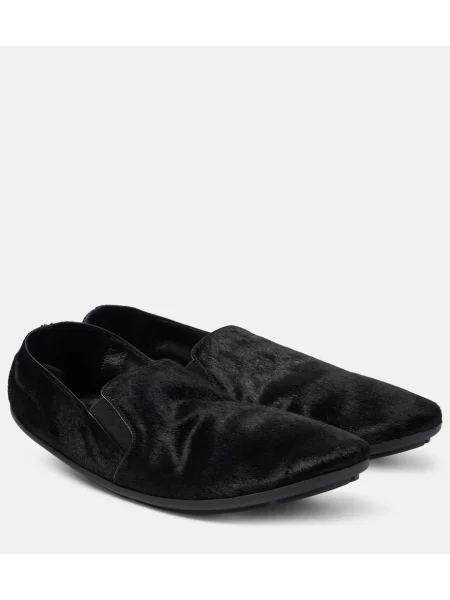 Pantofi loafer The Row slip-on negru