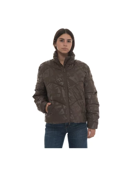 Krótka kurtka Emporio Armani Ea7 brązowa