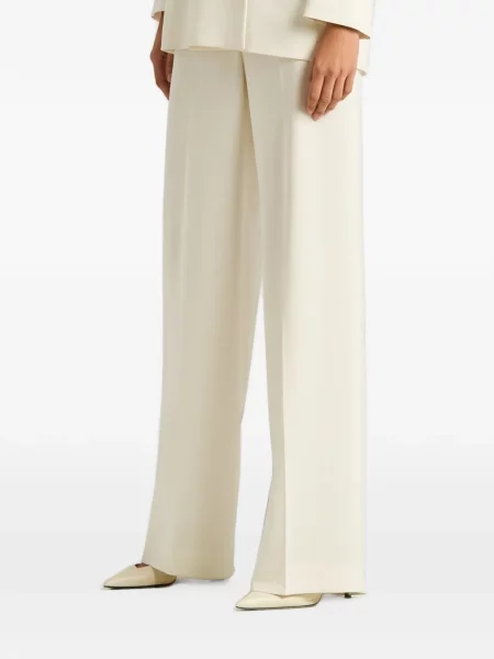 Pantaloni Kiton de mătase alb