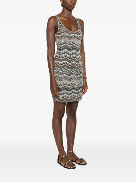 Rochie mini Missoni tricotate gri
