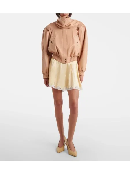 Pantaloni scurți Chloé din satin galben
