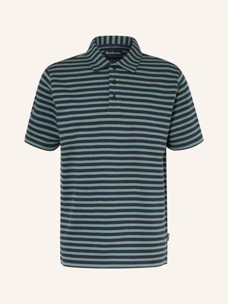 Barbour Pletené Polo Tričko Farlam tmavě / petrolejová modrá