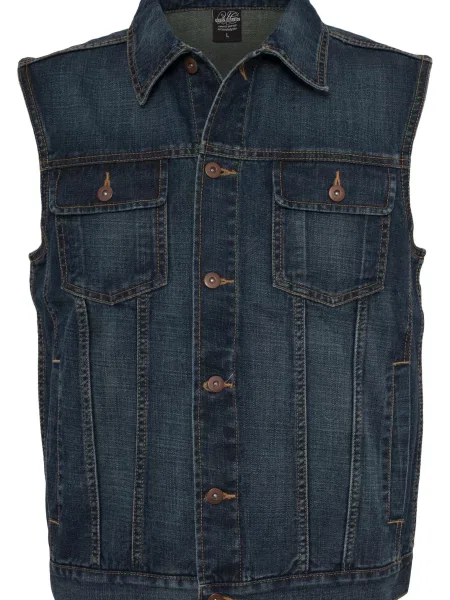 Vestă denim Urban Classics albastru