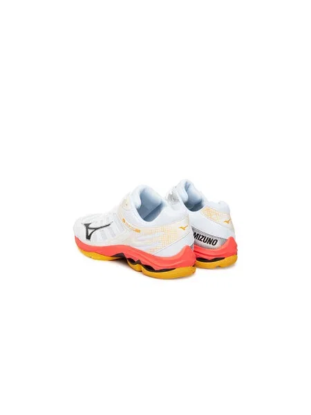 Röplabda cipő Mizuno Wave Voltage 2 fehér/tűzkorall Wave Voltage 2 narancsszínű
