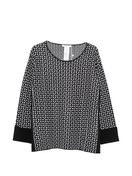 Lung pulover Marina Rinaldi cu imprimeu geometric negru