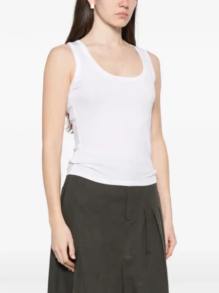 Top Marella cu nervuri alb