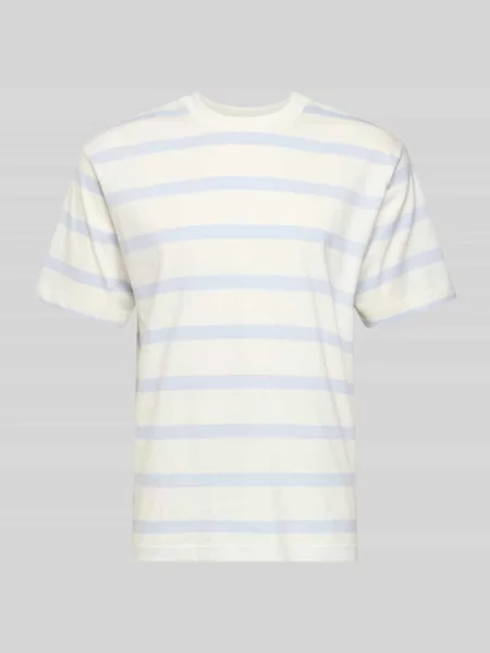 T-shirt z prążkowanym okrągłym dekoltem Mcneal