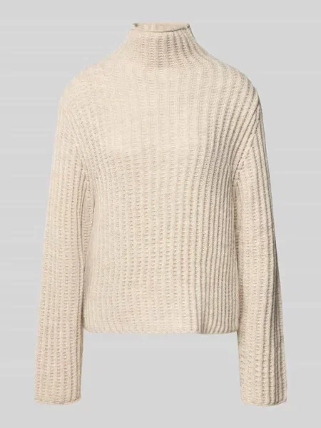 Sweter Drykorn wełniany do golfa ze stójką biały