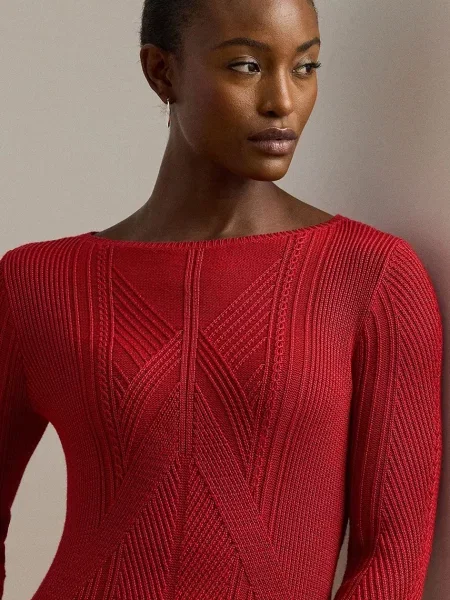 Платье миди Lauren Ralph Lauren красное