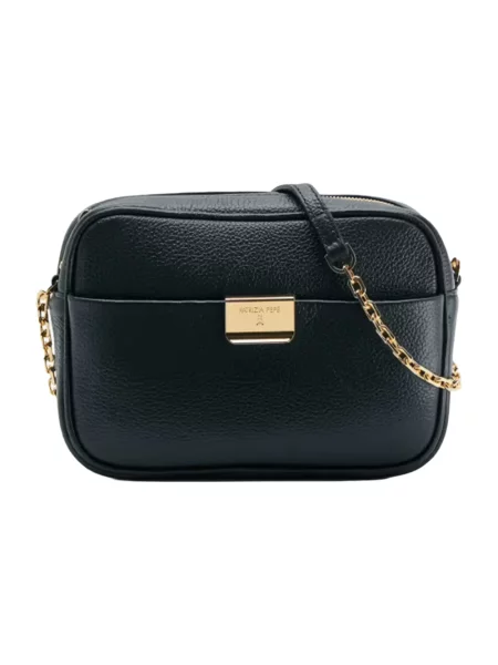 Torebka crossbody Patrizia Pepe skórzana czarna