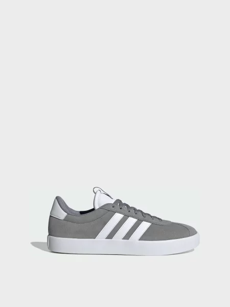 Кожаные кеды Adidas серые