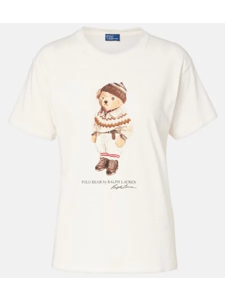 Polo Polo Ralph Lauren din jerseu alb