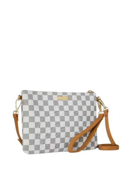 Kockás táska Sprayground autogrammal fehér