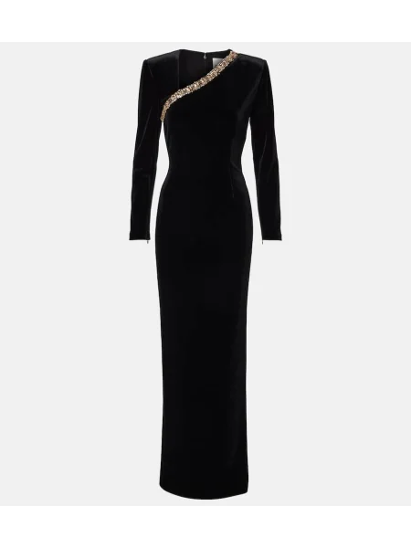 Rochie maxi Roland Mouret de catifea de costum negru