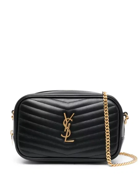 Crossbody kabelka Saint Laurent s autogramem černá
