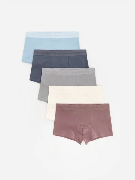 Reserved Set de 5 perechi de boxeri classic metalizat albastru