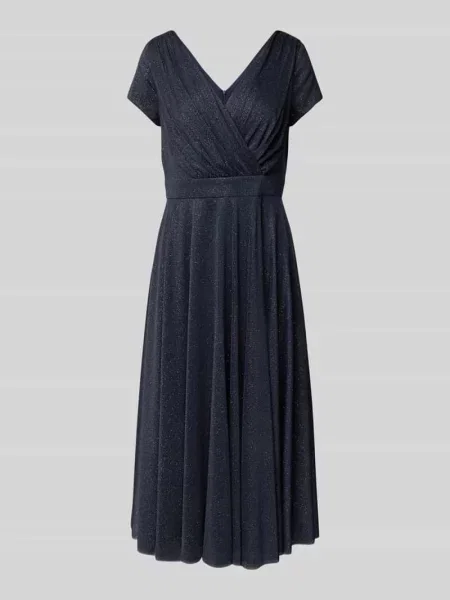 Sukienka koktajlowa o długości do kolan w stylu kopertowym Vera Mont