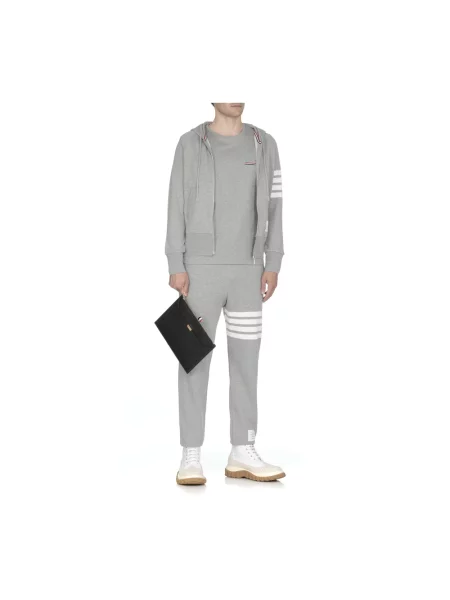 Bluza z kapturem Thom Browne z kapturem szara