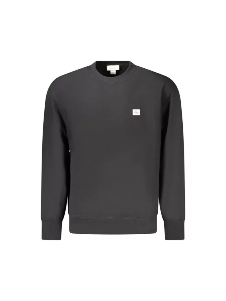 Bluza z detalem z logo i okrągłym dekoltem Calvin Klein Jeans czarna