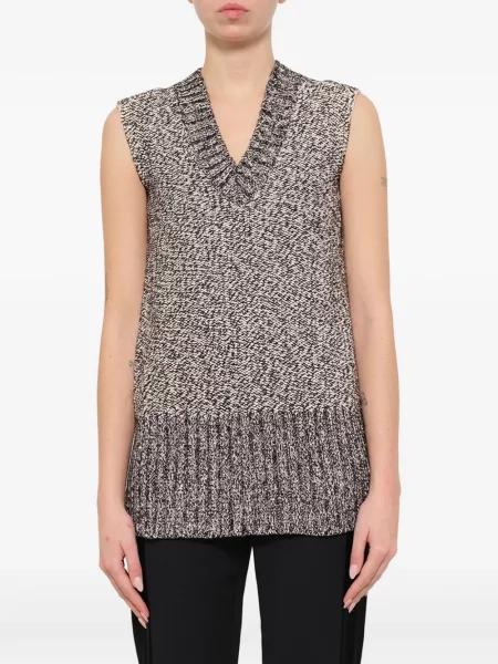 Top Lanvin tricotate cu decolteu în V