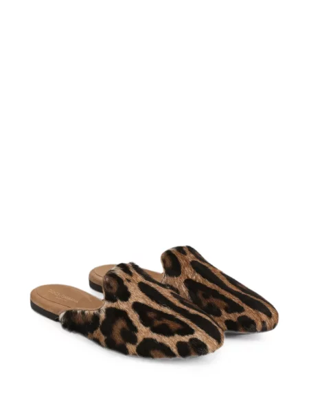 Papuci tip mules Dolce & Gabbana din piele maro