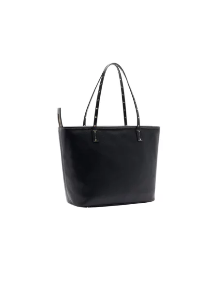 Torba tote z aplikacją z logo model ‘Evrim’ Liu Jo White czarna