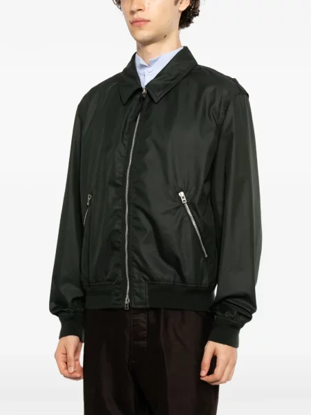 Gulerat geacă Tom Ford din țesătură twill verde